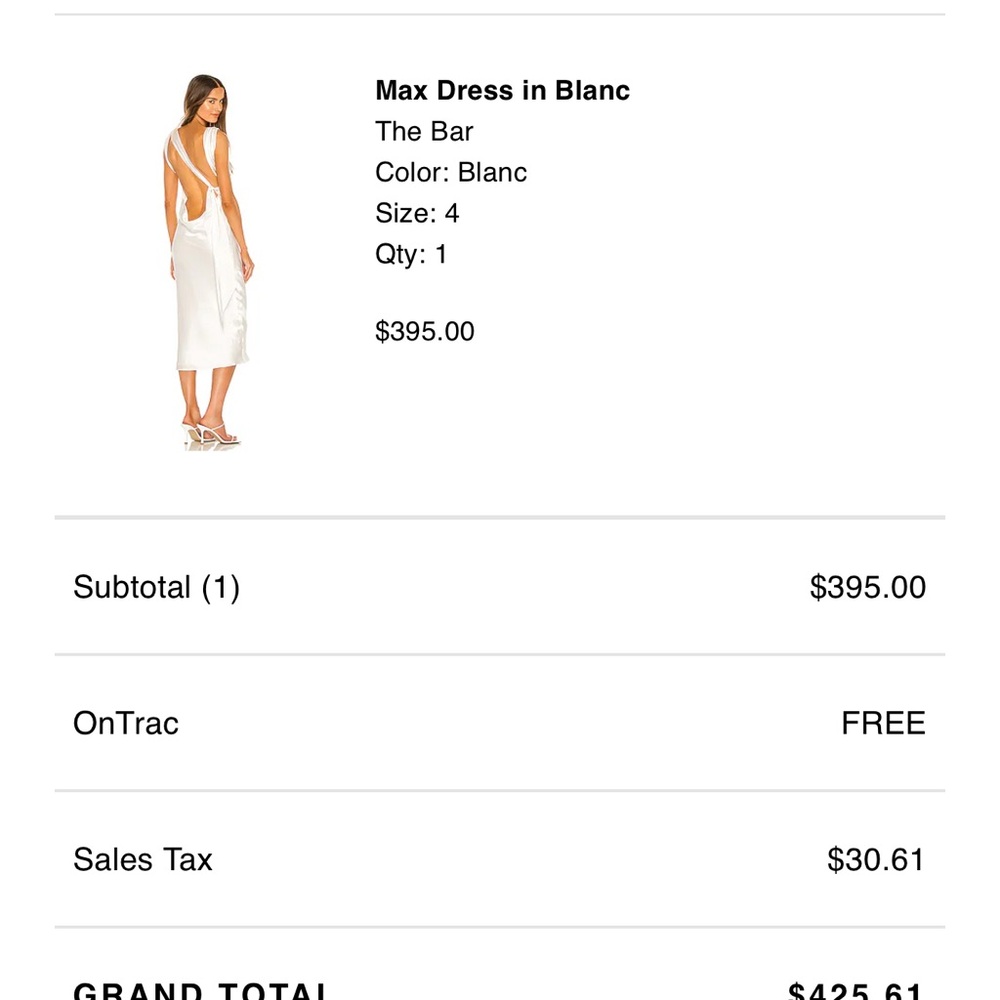 The Bar Max Dress in White (Blanc) - Picture 6 of 10